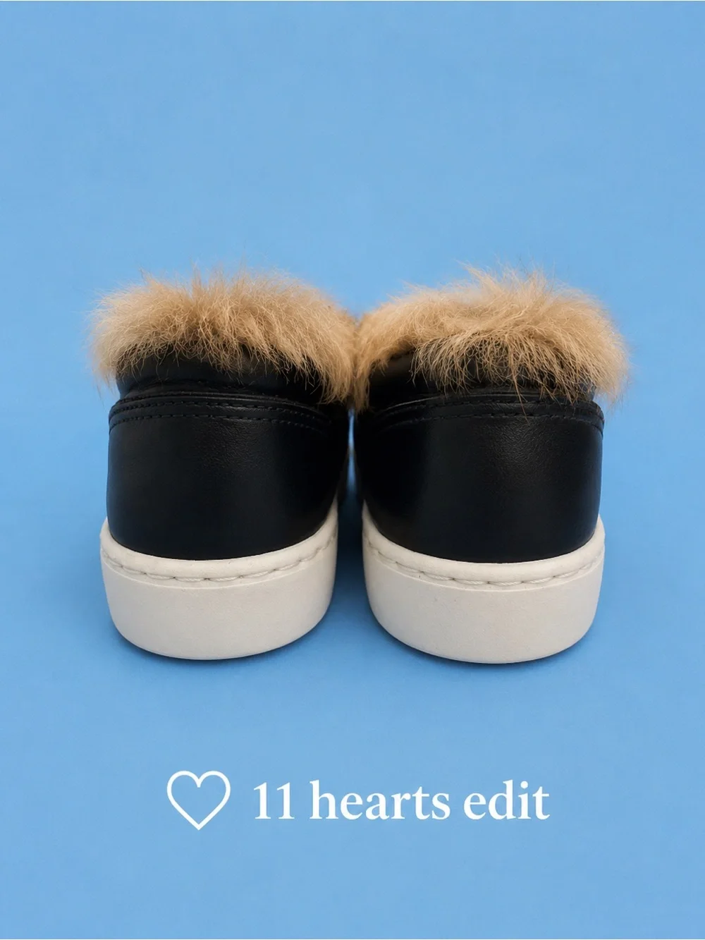 Chiara Ferragni Flirting Eye Fur-Lined Leather Slip-On Sneakers 38/7.5 - 8